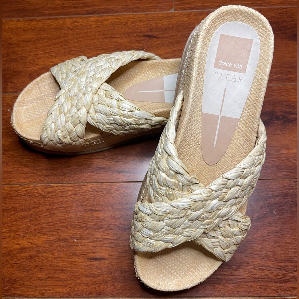Dolce Vita Wrenly Woven Platform Slide Sandals Size 9 - Picture 3 of 7